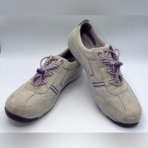 Dansko Helen Womens 40 Suede Mesh Comfort Walking Sneakers Purple Slip-On Shoes